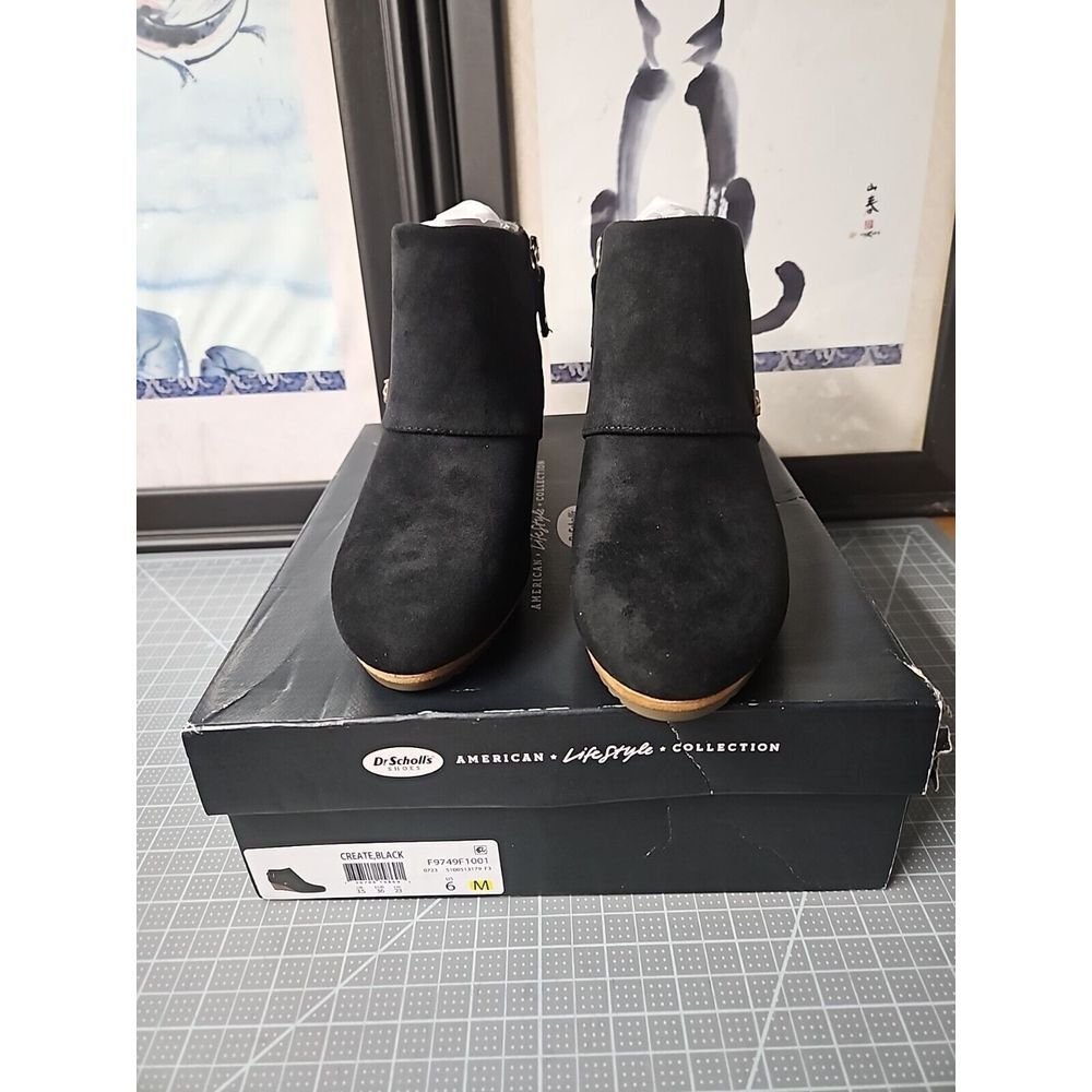 Dr. Scholl's Shoes womens Create Ankle Boot, Black Microfiber, 6 US